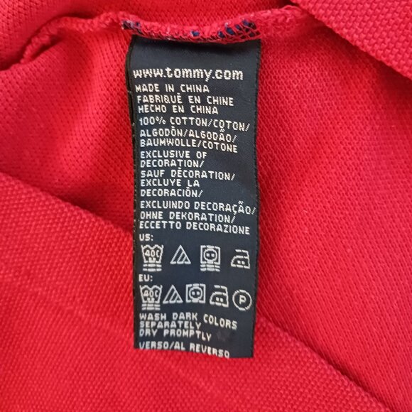 Tommy Hilfiger Golf Polo Mens Shirt Size X-Large Red Short Sleeve Logo - Picture 4 of 6